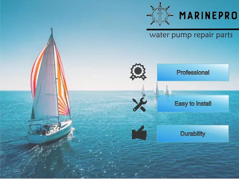 Marine Pro Water Pump Impeller with Gasket & O-Ring for Jabsco Johnson YANMAR Engine Pump 09-810B 18653-0001 18653-0001-P 653-0001 128990-42200 9-45713 18-4571 - Image 5